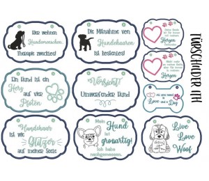 Stickserie - ITH Türschilder Hunde